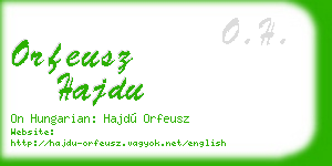 orfeusz hajdu business card